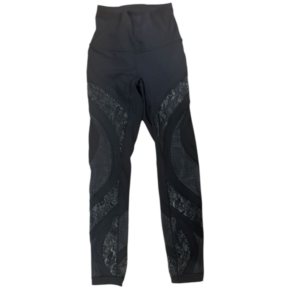 Lululemon Wunder Train Hi Rise Lace Trim Leggings Size 2 Black Women’s NWOT - Picture 4 of 9